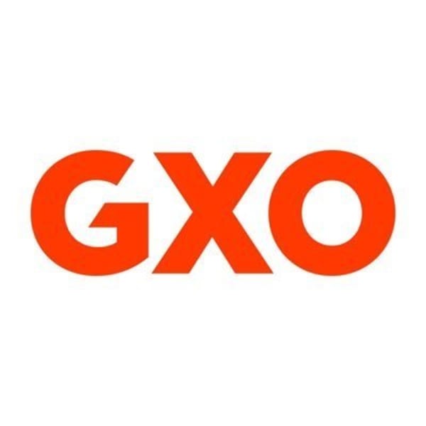 The GXO logo, featuring bold orange letters on a white background.