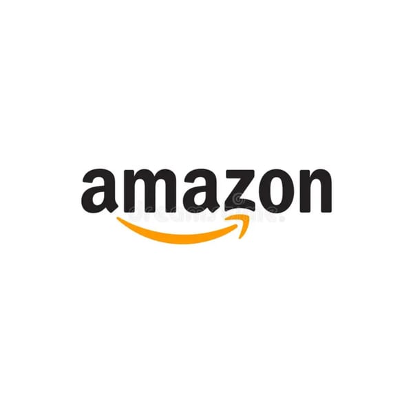 The Amazon logo, featuring the word "amazon" in black with an orange arrow underneath.